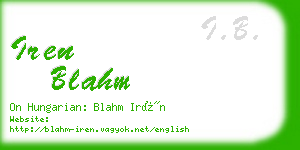 iren blahm business card